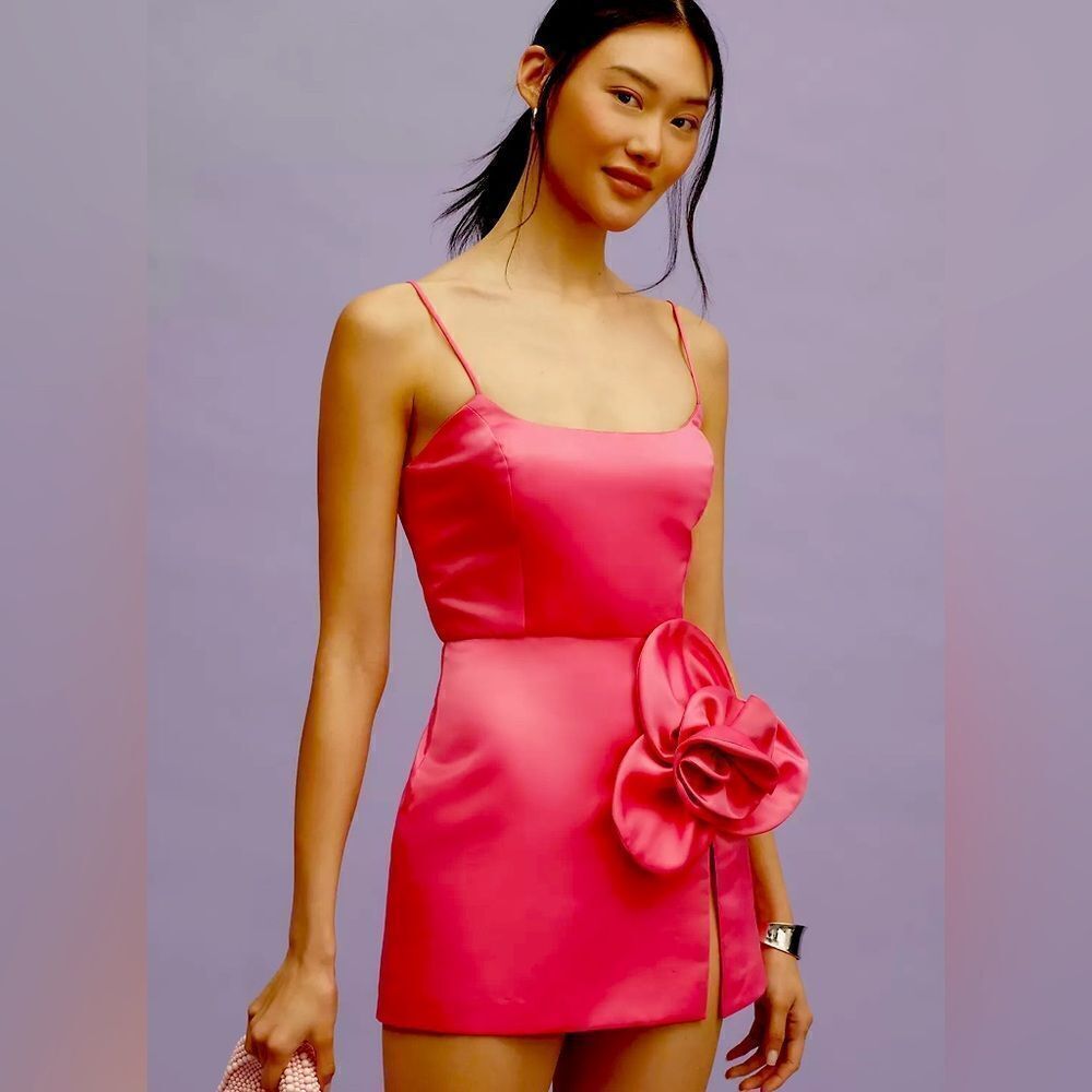Anthropologie Delfi Collective Sleeveless 3D Floral Mini Dress NWT